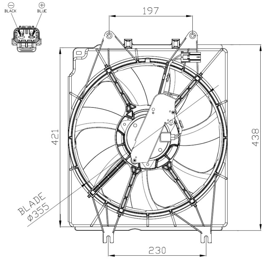 Ventola di raffreddamento motore NRF 47934