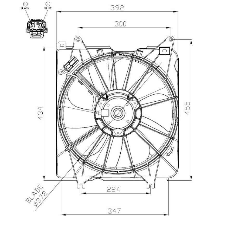 Ventola di raffreddamento motore NRF 47935