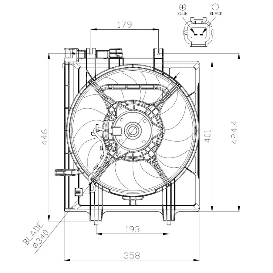 Ventola di raffreddamento motore NRF 47002