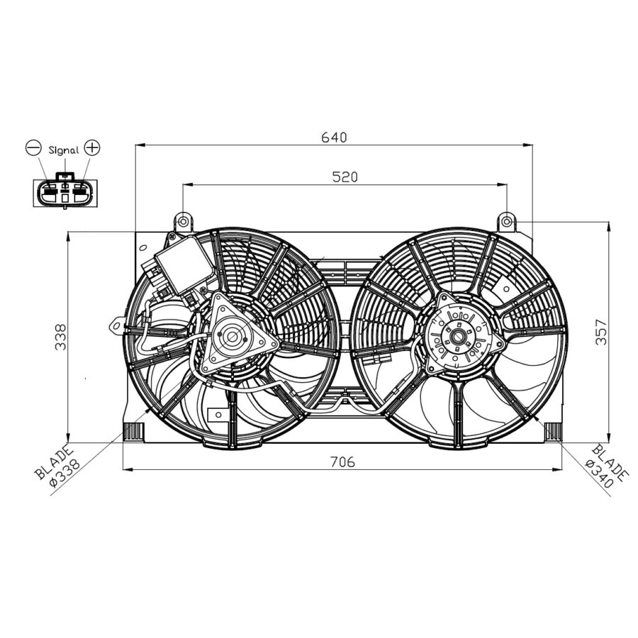 Ventola di raffreddamento motore NRF 47940