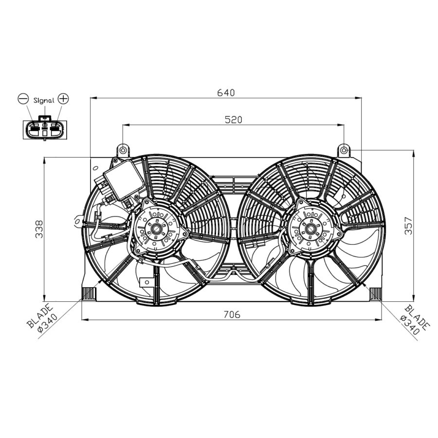 Ventola di raffreddamento motore NRF 47943