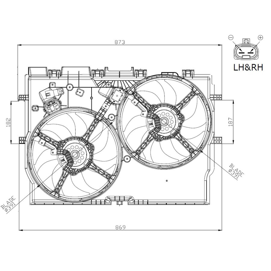 Ventola di raffreddamento motore NRF 47945