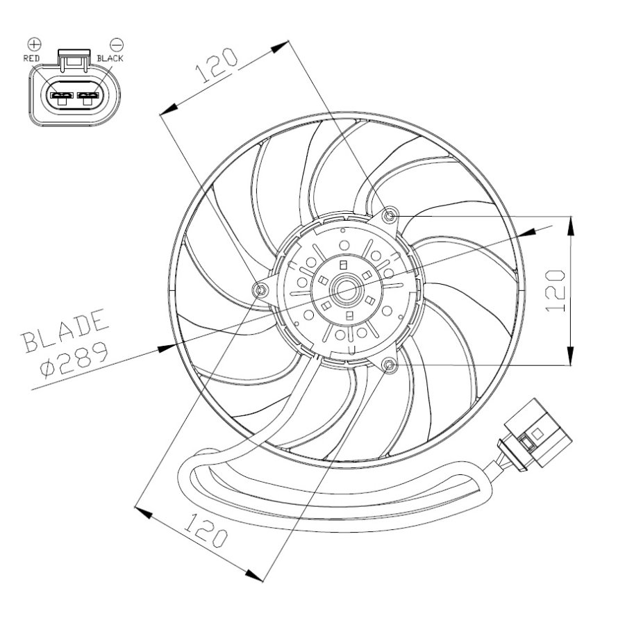 Ventola di raffreddamento motore NRF 47946
