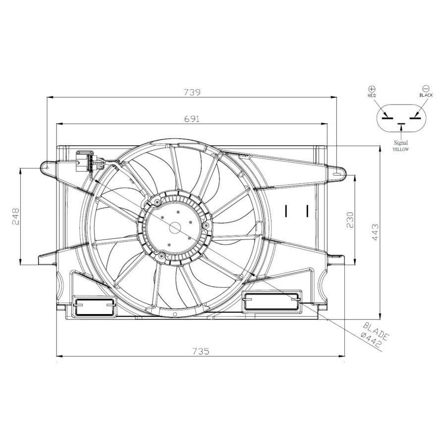 Ventola di raffreddamento motore NRF 47947