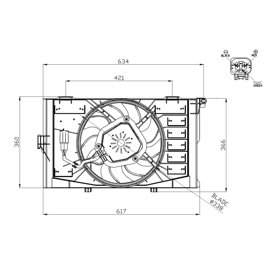 Ventola di raffreddamento motore NRF 47952