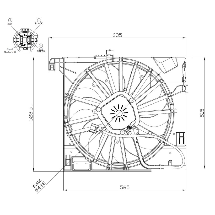 Ventola di raffreddamento motore NRF 47955