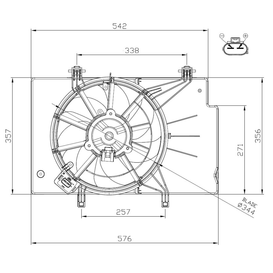 Ventola di raffreddamento motore NRF 47957