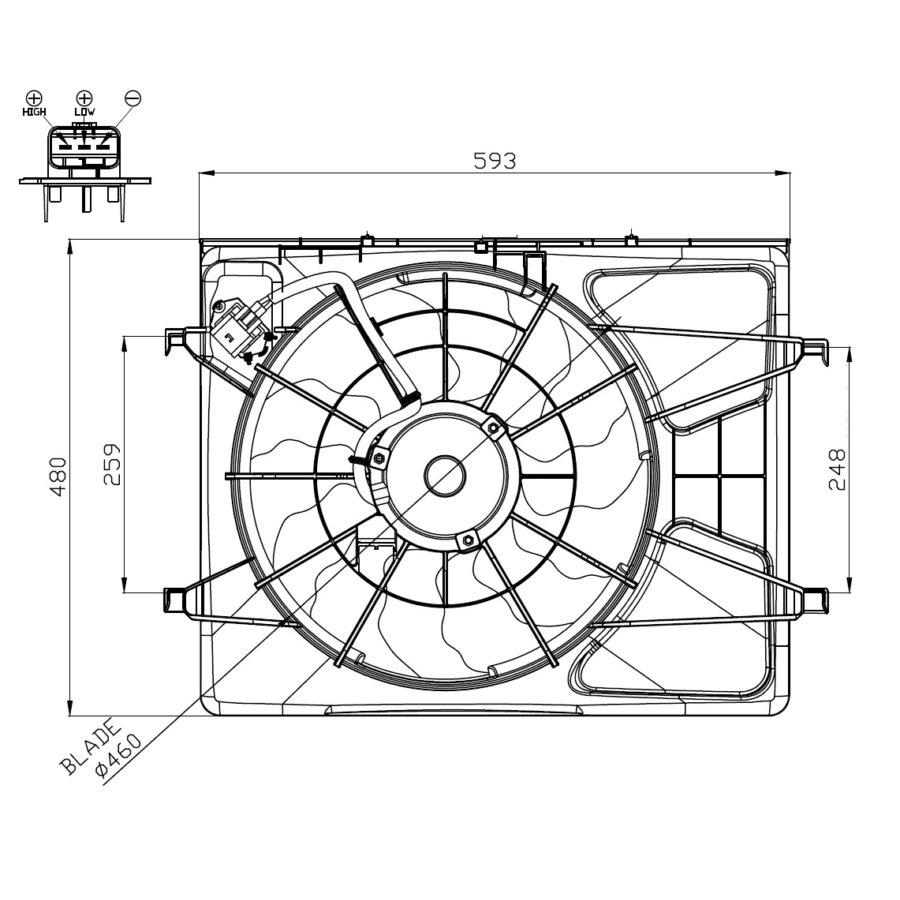 Ventola di raffreddamento motore NRF 47958