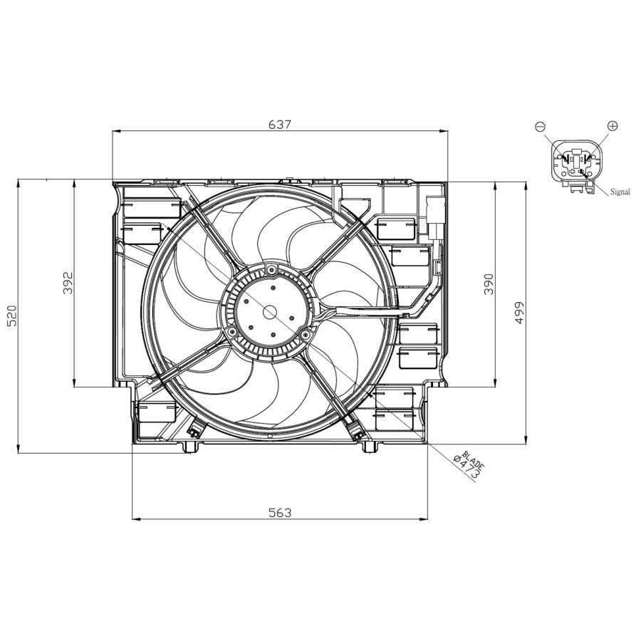 Ventola di raffreddamento motore NRF 47960
