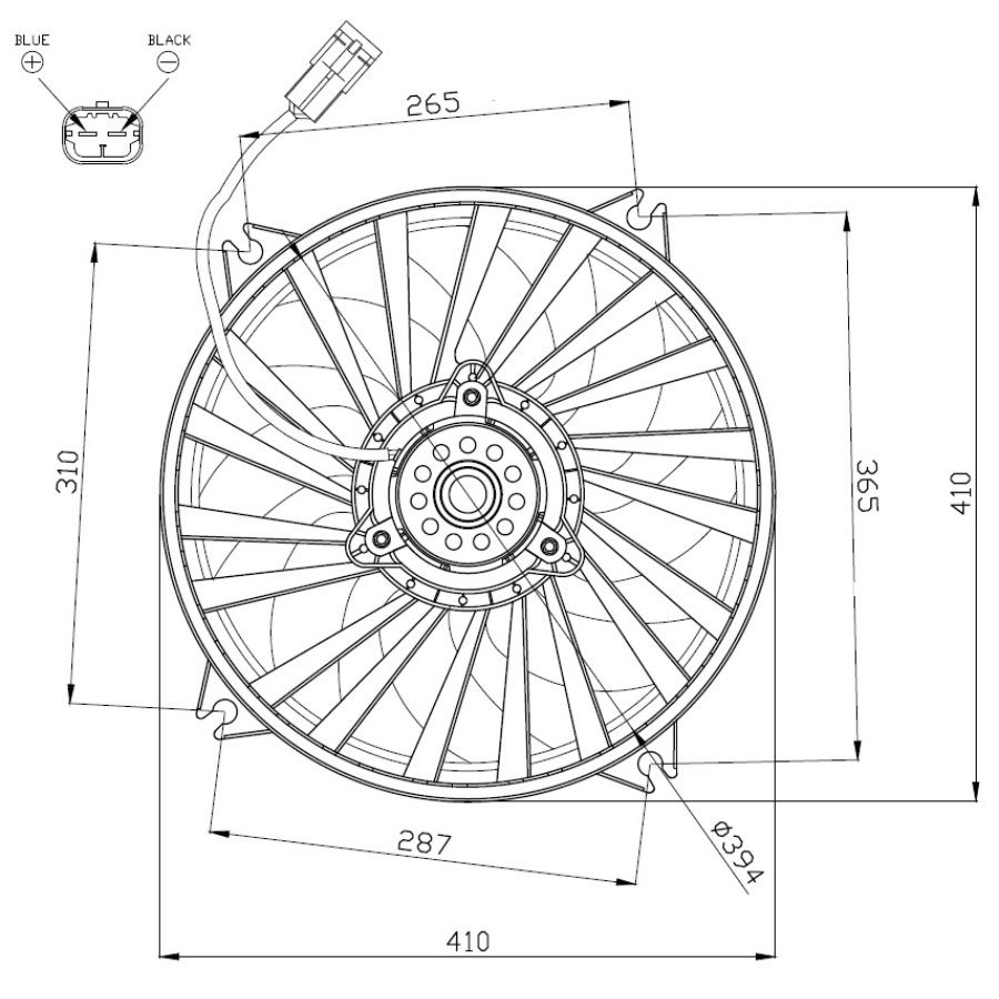 Ventola di raffreddamento motore NRF 47962