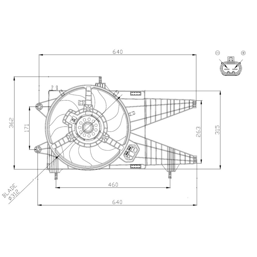 Ventola di raffreddamento motore NRF 47963