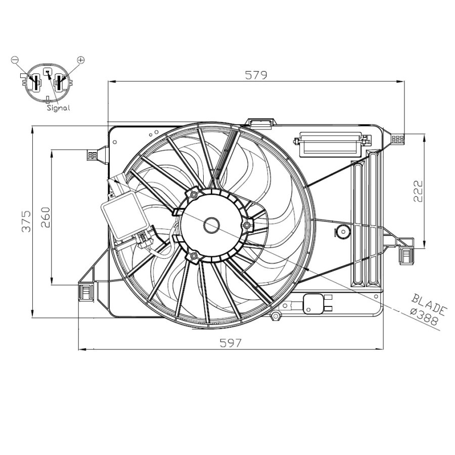 Ventola di raffreddamento motore NRF 47964