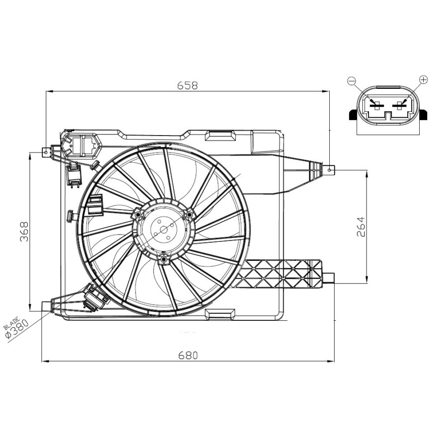 Ventola di raffreddamento motore NRF 47966