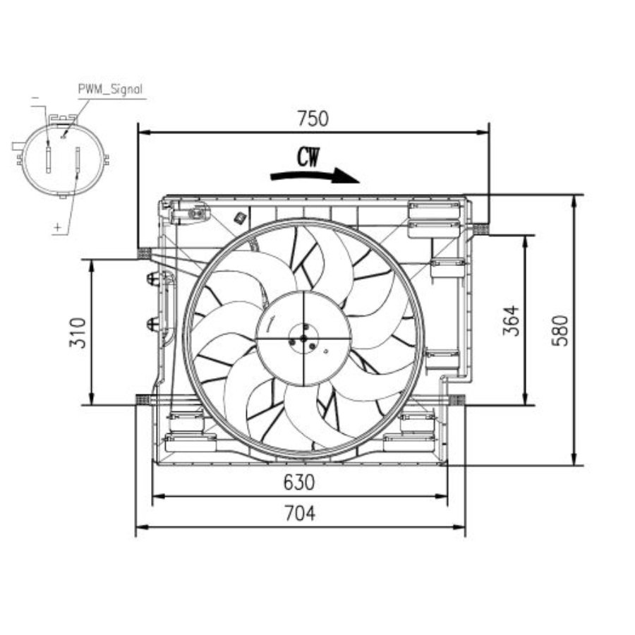 Ventola di raffreddamento motore NRF 47967