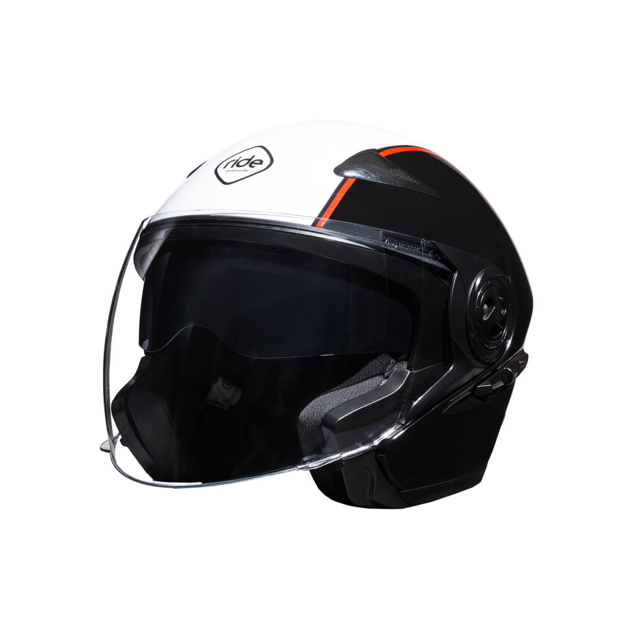 Casco Jet visiera antisole RIDE 801 nero Taglia XL