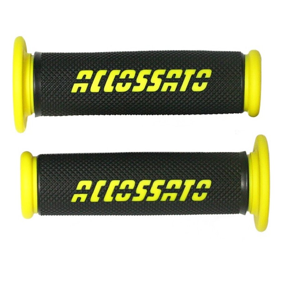 Coppia di manopole racing in gomma termoplastica ACCOSSATO GR006Y-NF