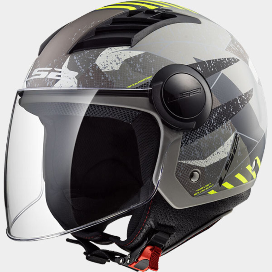 Casco Jet LS2 Airflow matt titanium yellow Taglia XXS