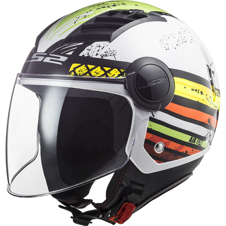 Casco Jet LS2 Airflow white green Taglia L