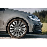 Set Di 4 Copricerchi Grip Pro 16 Pollici Argento - Per Auto, In ABS, Facili Da Montare