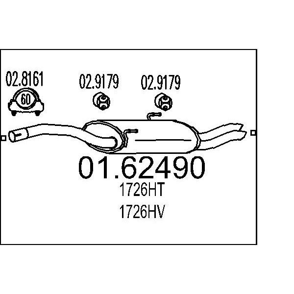 Silenziatore posteriore MTS 01.62490