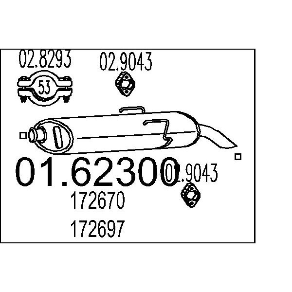 Silenziatore posteriore MTS 01.62300