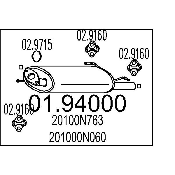 Silenziatore posteriore MTS 01.94000