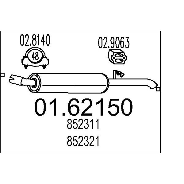 Silenziatore posteriore MTS 01.62150