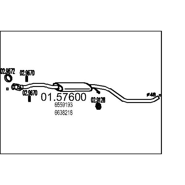 Marmitta centrale MTS 01.57600