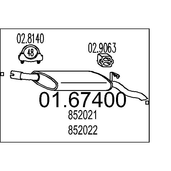 Silenziatore posteriore MTS 01.67400