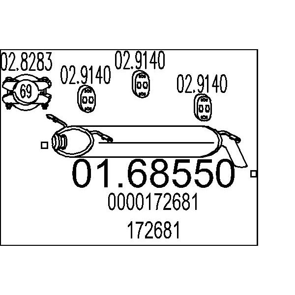 Silenziatore posteriore MTS 01.68550