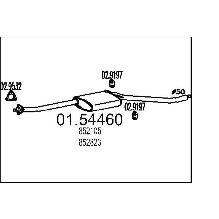 Marmitta centrale MTS 01.54460
