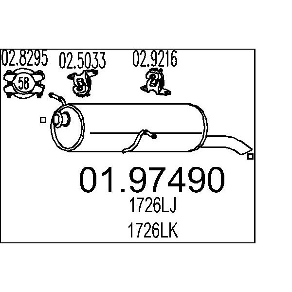 Silenziatore posteriore MTS 01.97490
