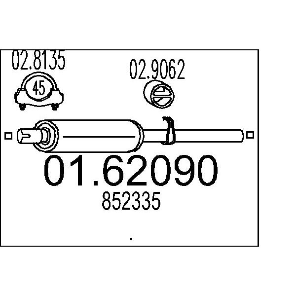 Silenziatore posteriore MTS 01.62090