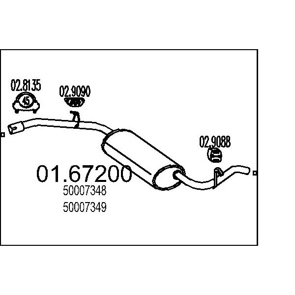 Silenziatore posteriore MTS 01.67200