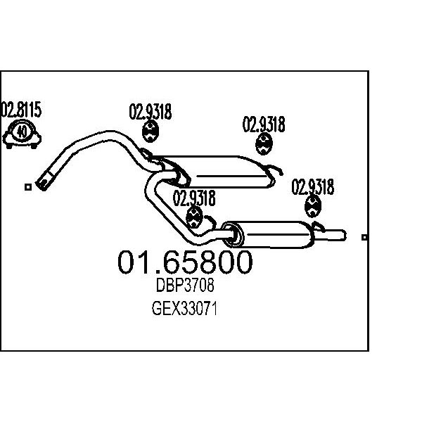 Silenziatore posteriore MTS 01.65800