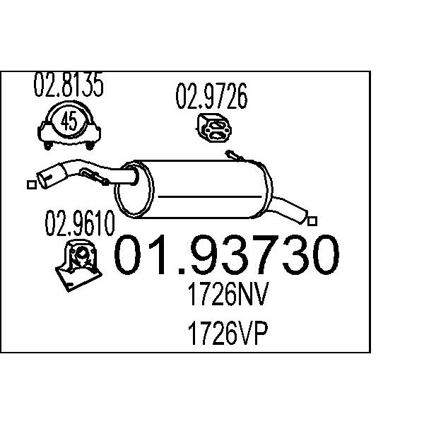 Silenziatore posteriore MTS 01.93730