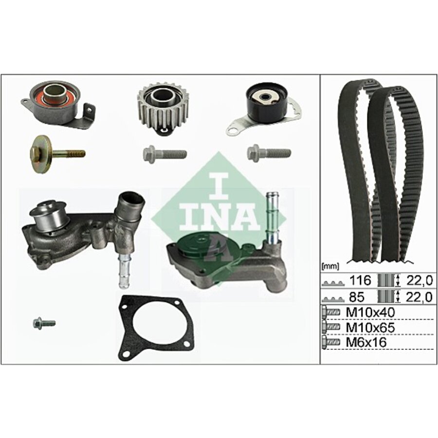 Kit Distribuzione INA Con Pompa Acqua - Ricambio Auto Completo 530056130 Per Motori - Foto 5