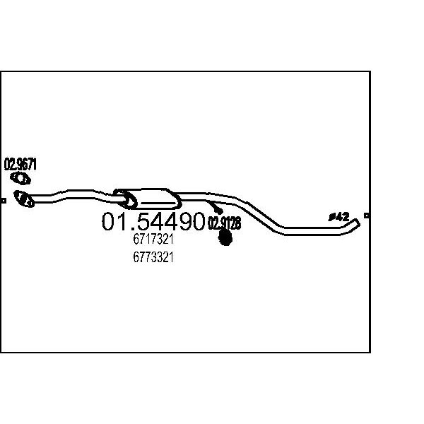 Marmitta centrale MTS 01.54490