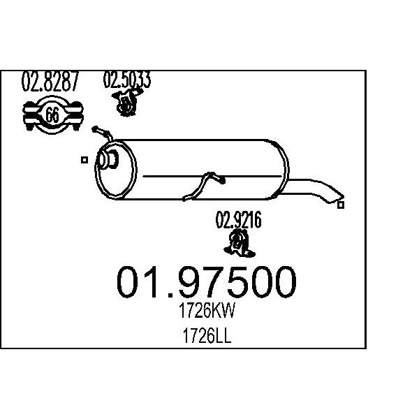 Silenziatore posteriore MTS 01.97500