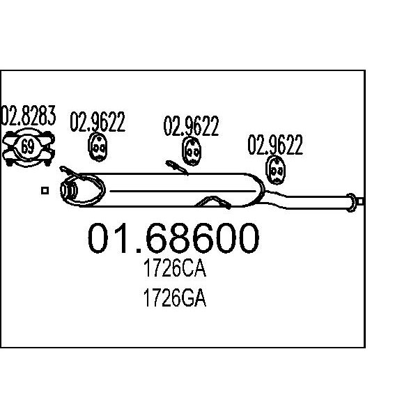 Silenziatore posteriore MTS 01.68600