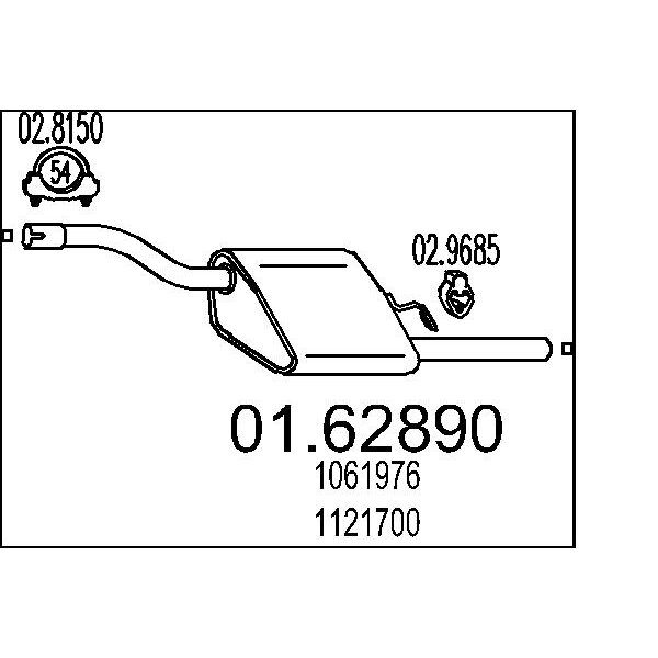 Silenziatore posteriore MTS 01.62890