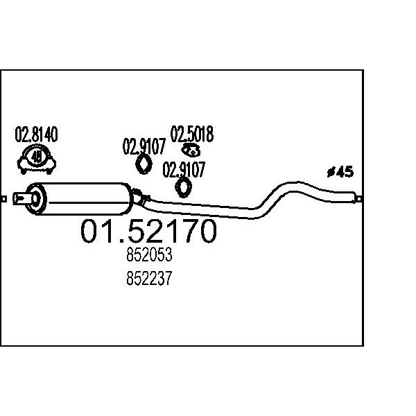 Marmitta centrale MTS 01.52170