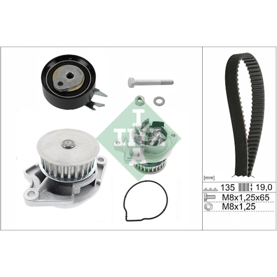 Kit Distribution + Pompe à Eau INA 530 0624 30 Pour Moteurs 1.9 CDTI/Multijet – Compatible Opel, Fiat, Alfa Romeo, Saab
