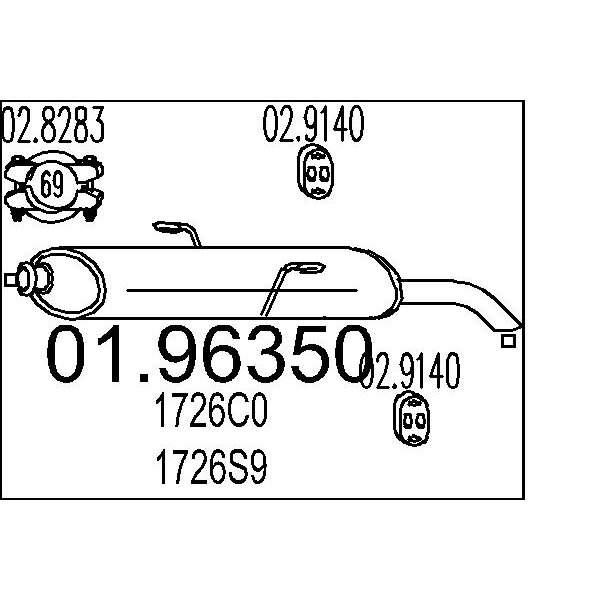 Silenziatore posteriore MTS 01.96350