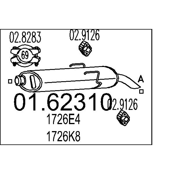 Silenziatore posteriore MTS 01.62310