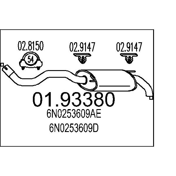 Silenziatore posteriore MTS 01.93380