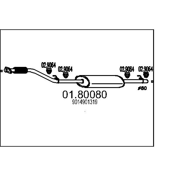 Marmitta centrale MTS 01.80080