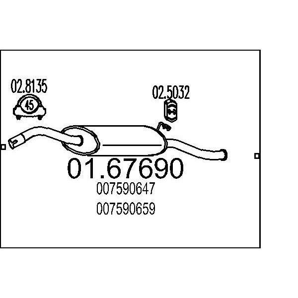 Silenziatore posteriore MTS 01.67690