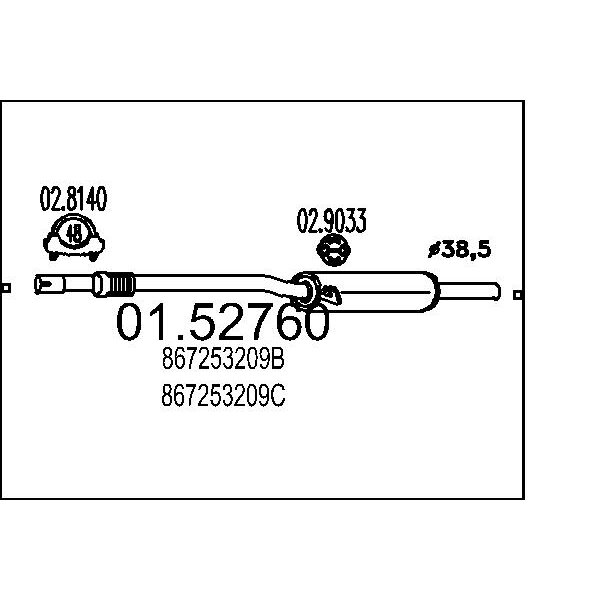 Marmitta centrale MTS 01.52760