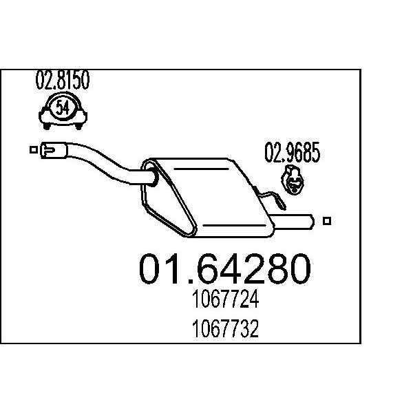 Silenziatore posteriore MTS 01.64280